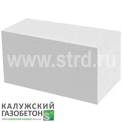 Блок газобетонный Калужский стеновой 625*500*250 D500кг/м3 В3,5