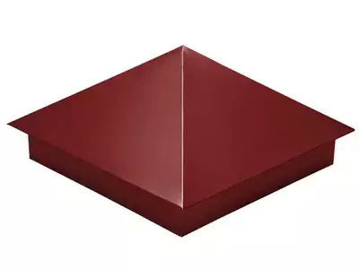 Колпак на столб 390*390мм сталь 0,5мм Сатин Grand Line RAL 3011 (красный)