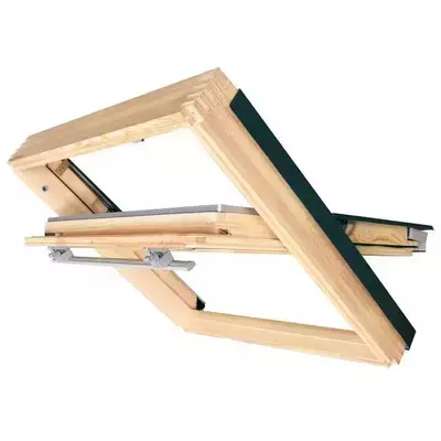 Окно мансардное дерево, лак ручка сверху Fakro AHRD A6 Standart 78*118см