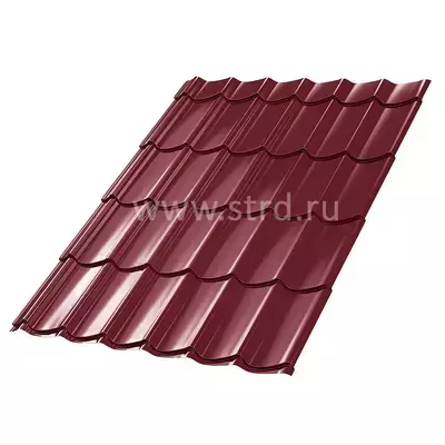 Металлочерепица Classic 0.5мм Satin matt TX Россия RAL 3005 (вишневый) Grand Line