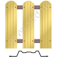 Штакетник металлический TRAPEZE-O фигурный 0.118м 0.45мм Полиэстер RAL 1014 (бежевый) Металл Профиль