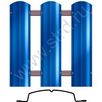 Штакетник металлический Полукруглый Bordex thin фигурный 0.097м 0.35мм Полиэстер RAL 5005 (синий) SteelX